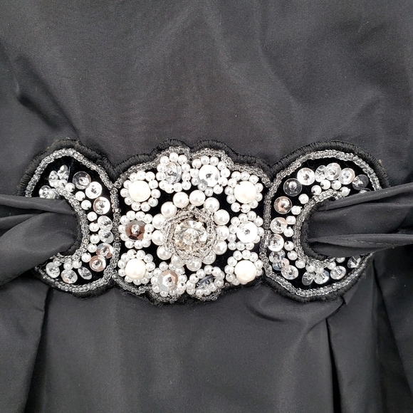 Alex Evenings Black Beaded Waist Formal / Cocktail Dress - Picture 4 of 10